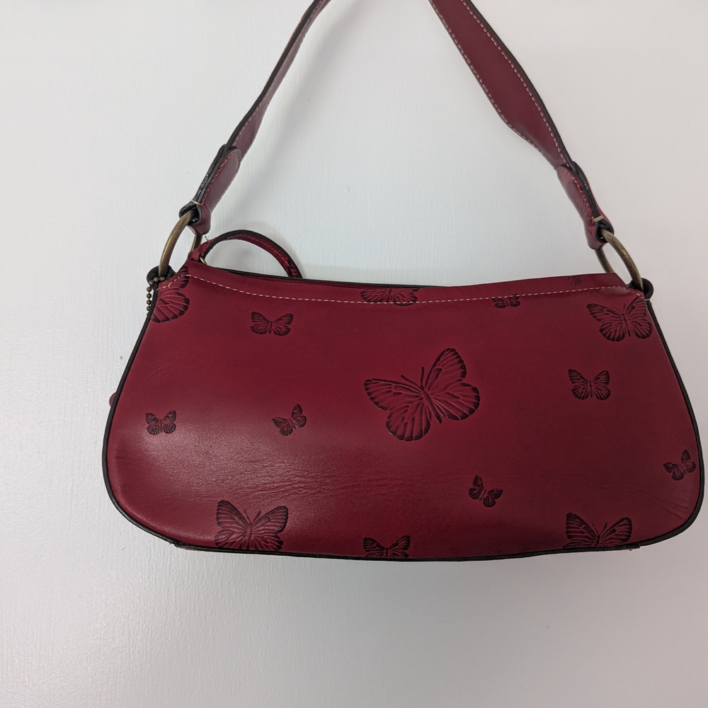 Valerie Stevens Maroon Butterfly Shoulder Bag